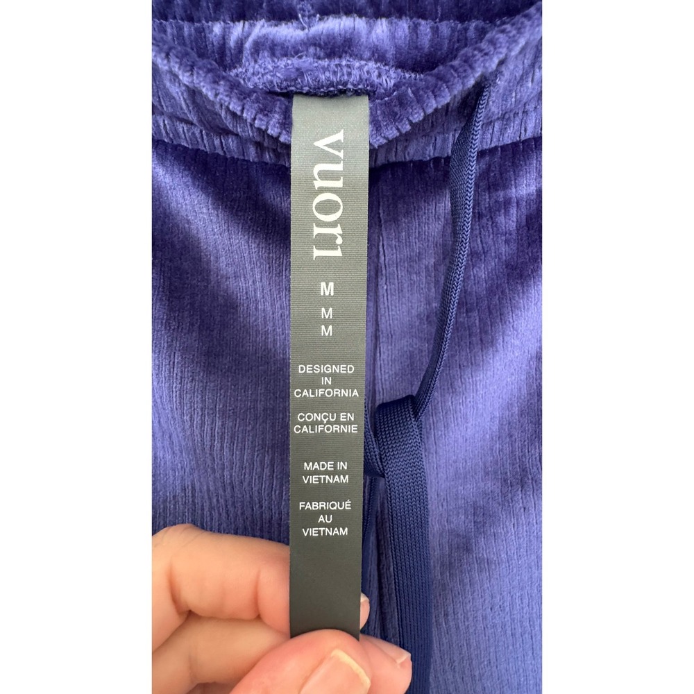 Vuori Pants Womens M Velour Straight Leg Ribbed Relaxed Haven Cozy Athleisure - Picture 3 of 8